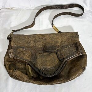 Foley + Corinna Mid City convertible tote w/ embossed snakeskin leather